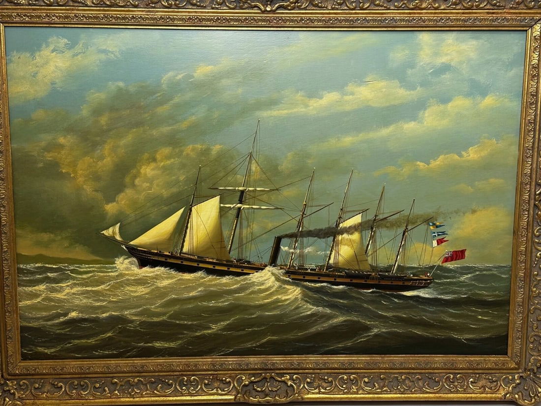 Large Historic Oil Painting SS Great Britain Steamship by Salvatore Colacicco - 4