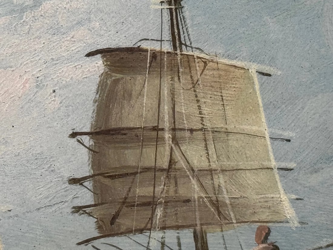 Outbound Junk on the Pearl River, Hong Kong 1914 Attributed to the Ah Hee Studio - 12