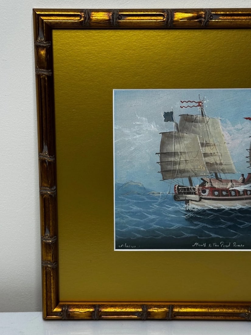 Outbound Junk on the Pearl River, Hong Kong 1914 Attributed to the Ah Hee Studio - 17