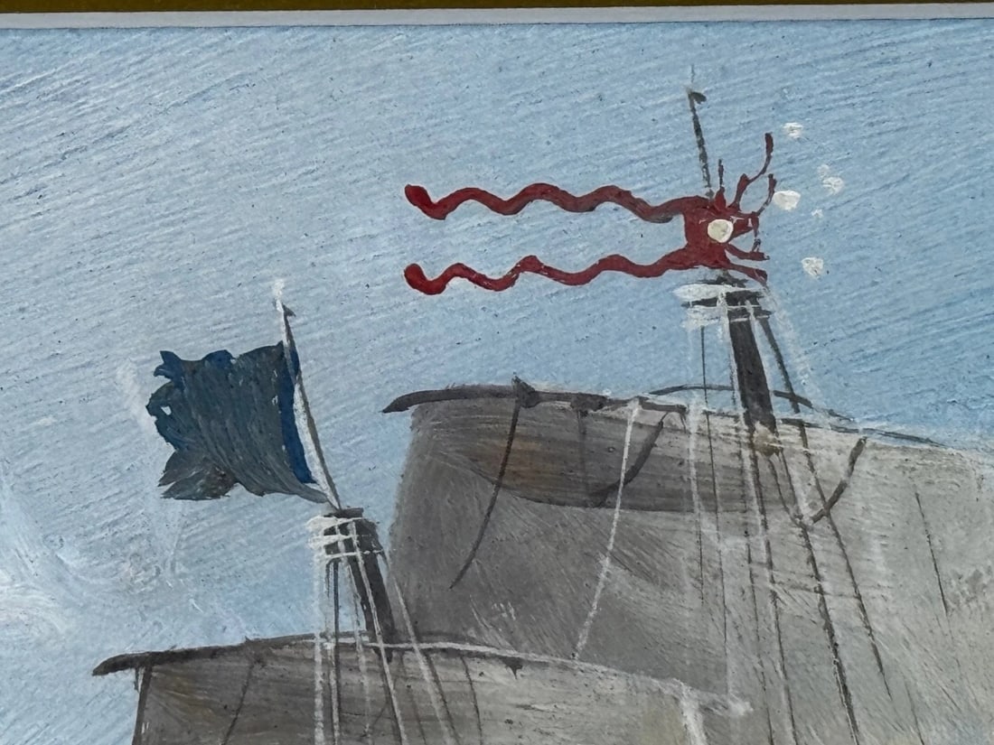 Outbound Junk on the Pearl River, Hong Kong 1914 Attributed to the Ah Hee Studio - 7