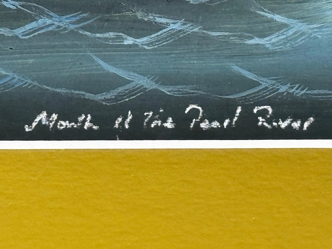 Inbound Junk At Mouth of Pearl River Hong Kong Attributed Ah Hee Studio C1914 - 9