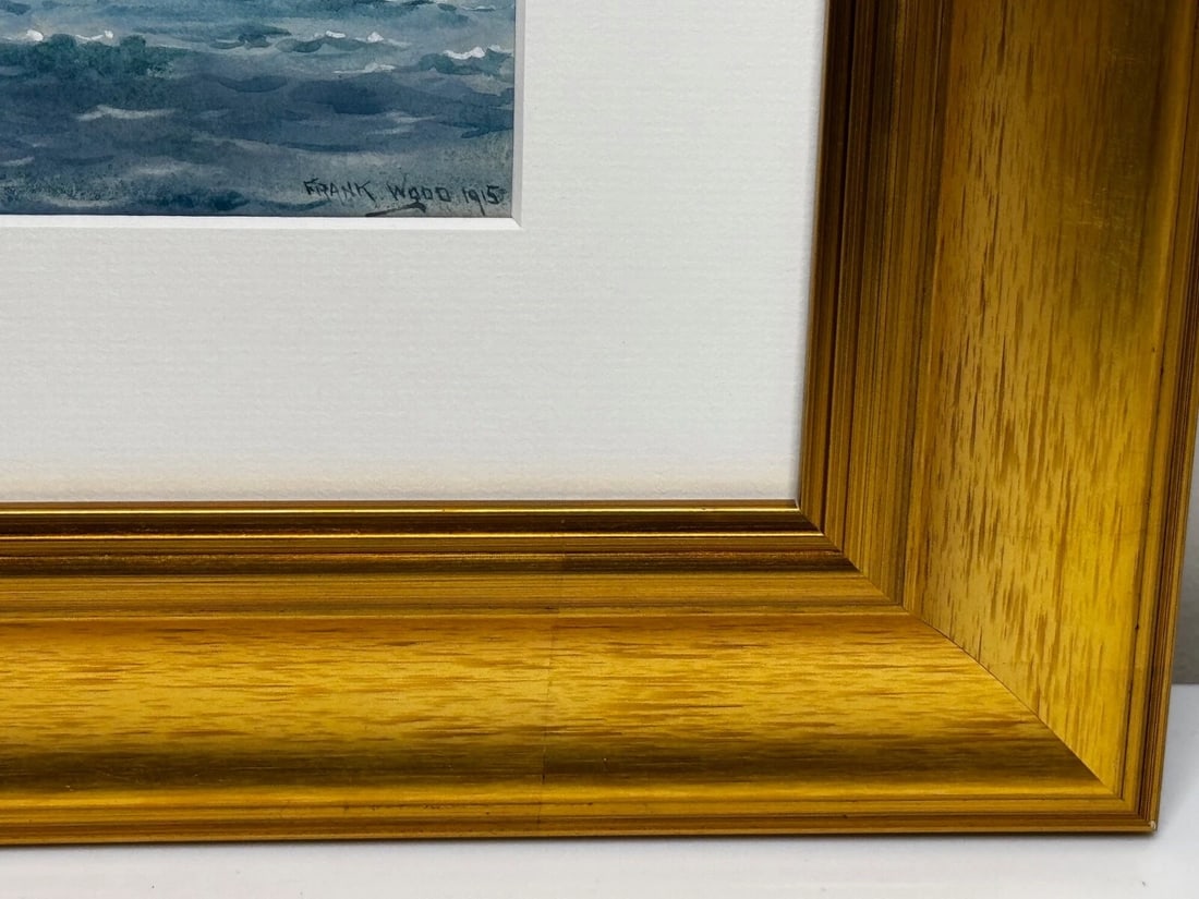 Painting HMS London 1914 Escorting British Expedition Force WW1 By Frank W Wood - 17