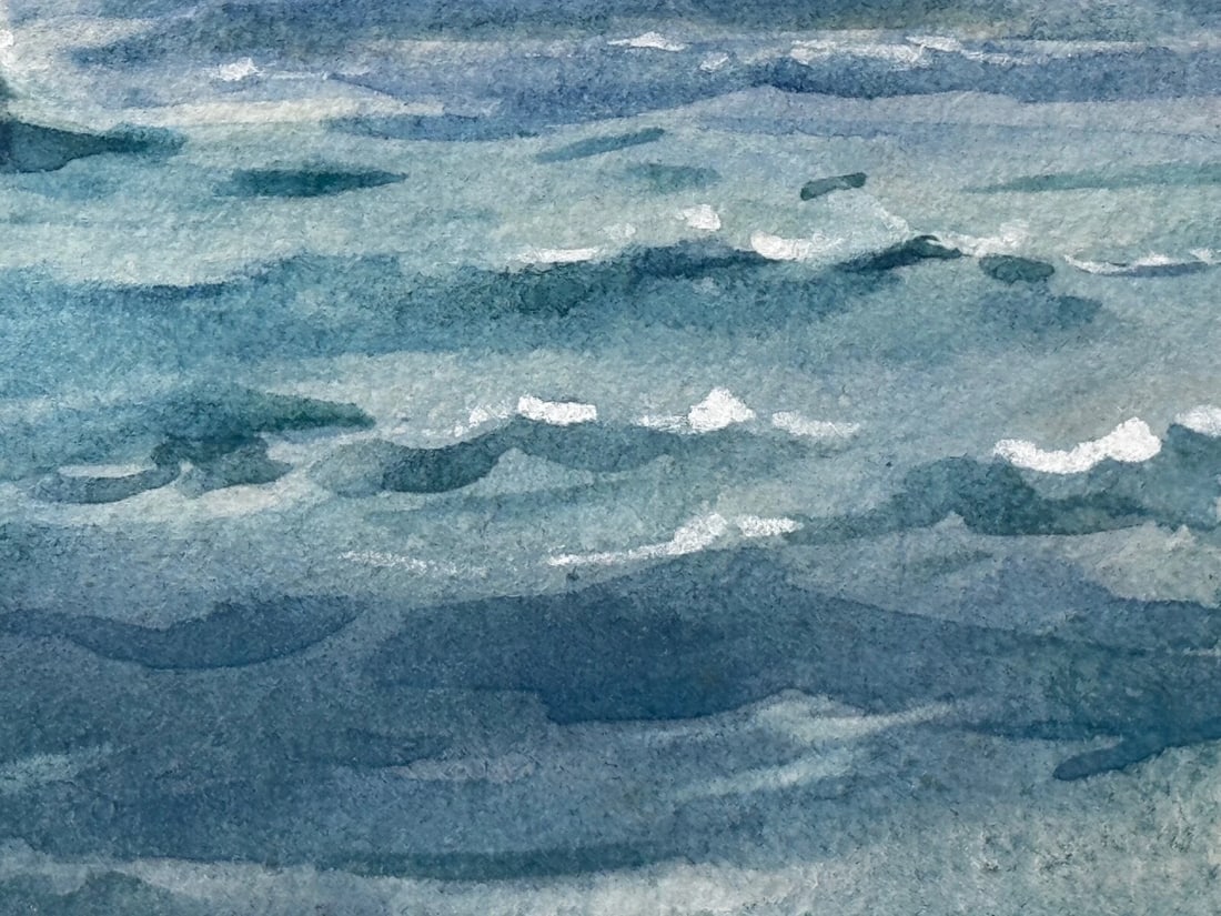 Painting HMS London 1914 Escorting British Expedition Force WW1 By Frank W Wood - 19