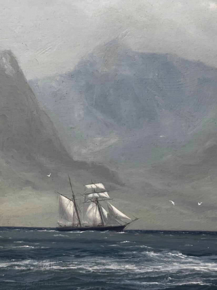 Large Marine Oil Painting HMS Warrior First Ironclad Ship By John Steven Dews - 11