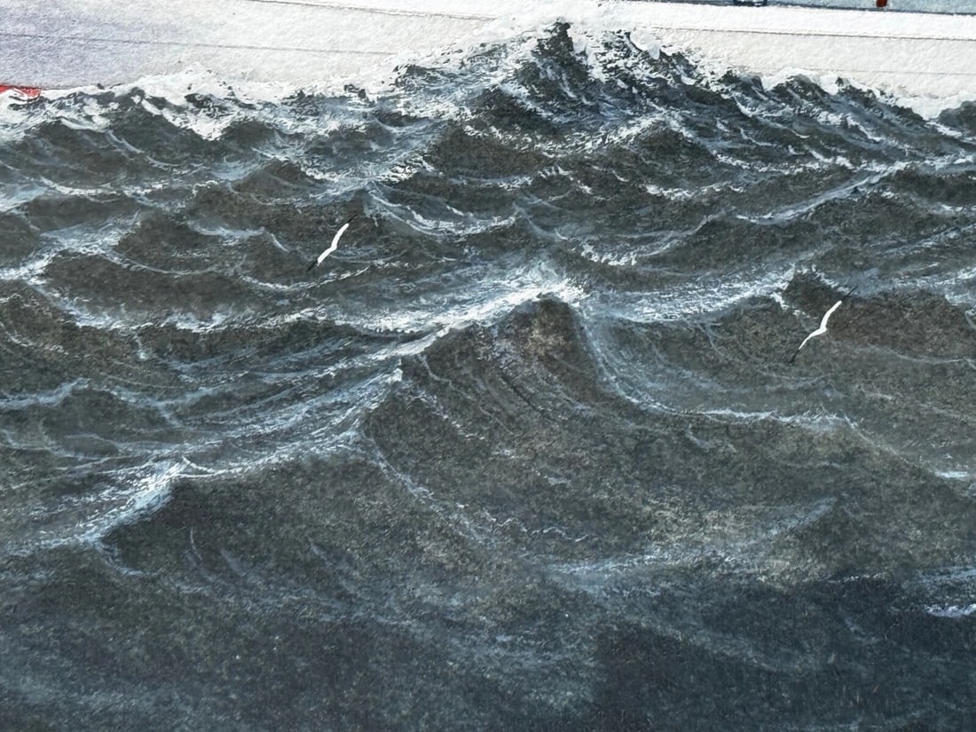 Victorian Painting Brocklebank Line Four Masted Barque Steel Hull Ship Sindia - 18