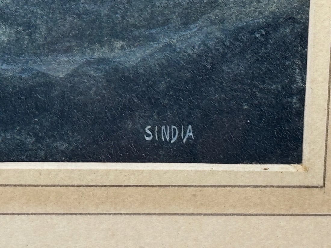 Victorian Painting Brocklebank Line Four Masted Barque Steel Hull Ship Sindia - 8