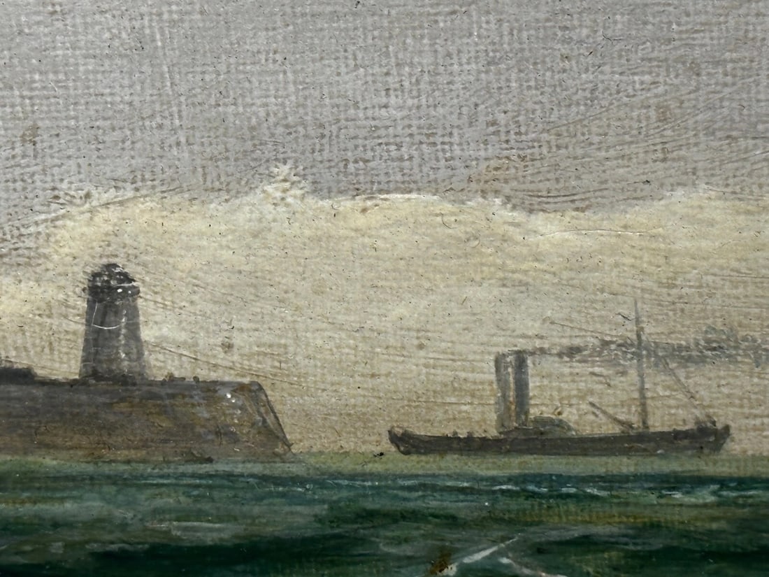 Large Oil Painting Polly Ramsgate Fishing Trawler Off Dover By William Broome - 10