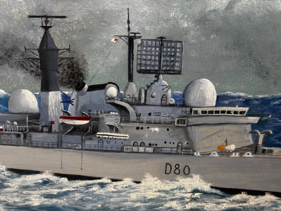 Moments Before the Exocet Storm HMS Sheffield Under Captain Salt Falklands War - 14