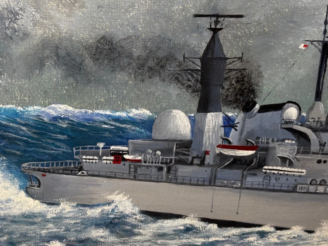 Moments Before the Exocet Storm HMS Sheffield Under Captain Salt Falklands War - 16