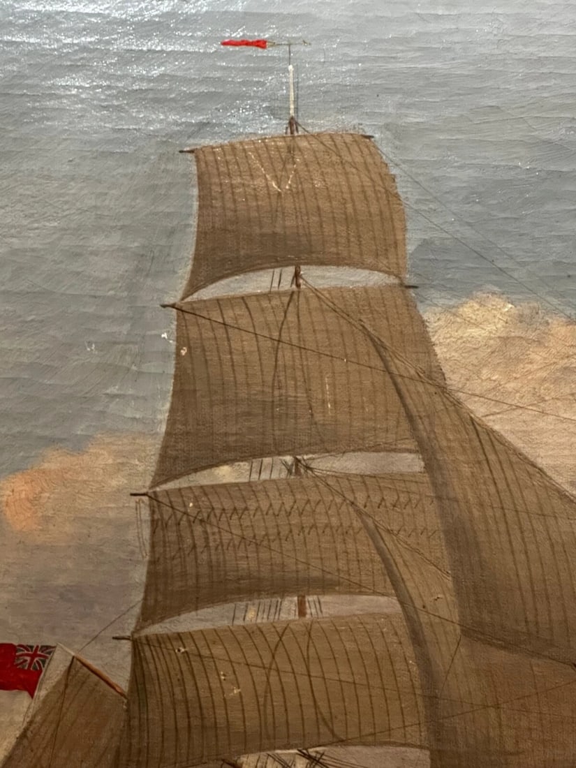 Victorian Oil Painting Marine Brigg Ship Susannah Thrift With Pilot St Nicholas - 9