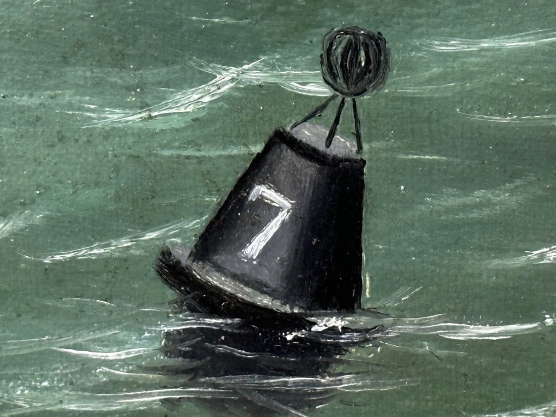 French Victorian Oil Painting Marine Barquentine Ship Charles James Off Dunkirk - 10