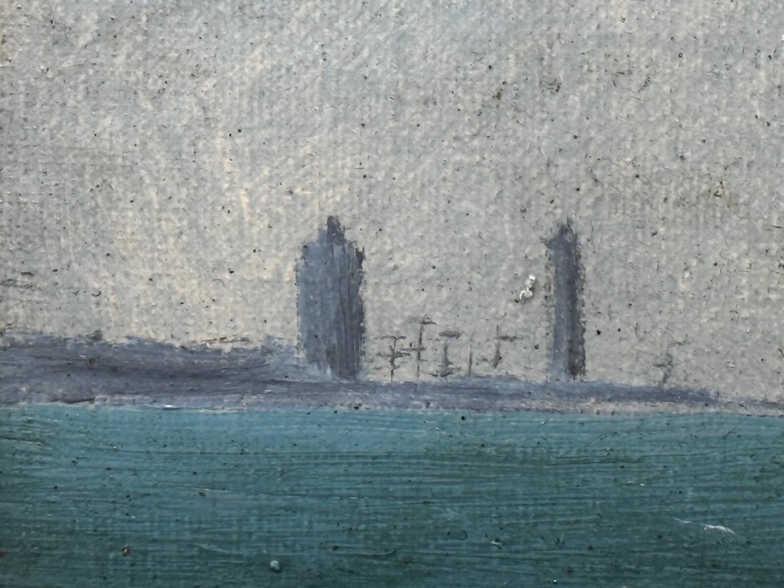 French Victorian Oil Painting Marine Barquentine Ship Charles James Off Dunkirk - 11