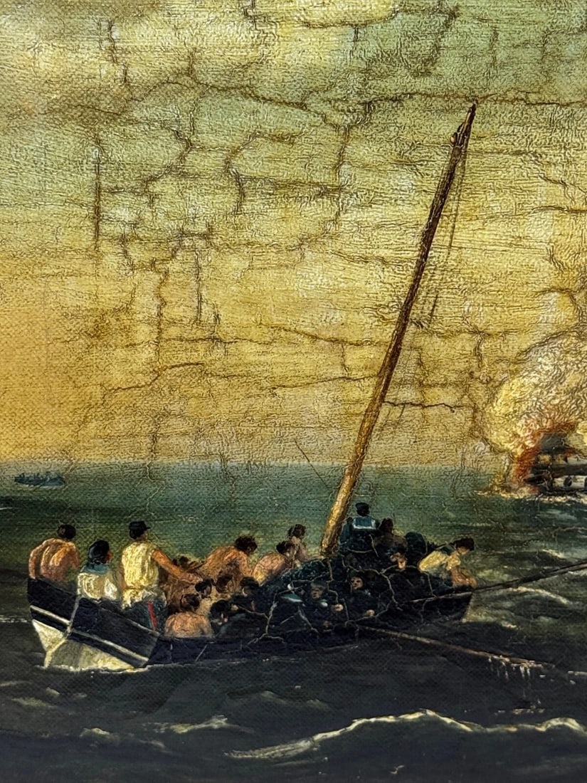 Burning Sinking On River Plate HMS Bombay Ship Follower Richard Brydges Beechey - 11