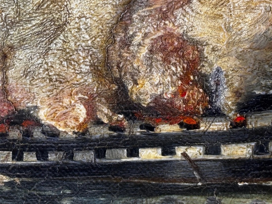 Burning Sinking On River Plate HMS Bombay Ship Follower Richard Brydges Beechey - 19