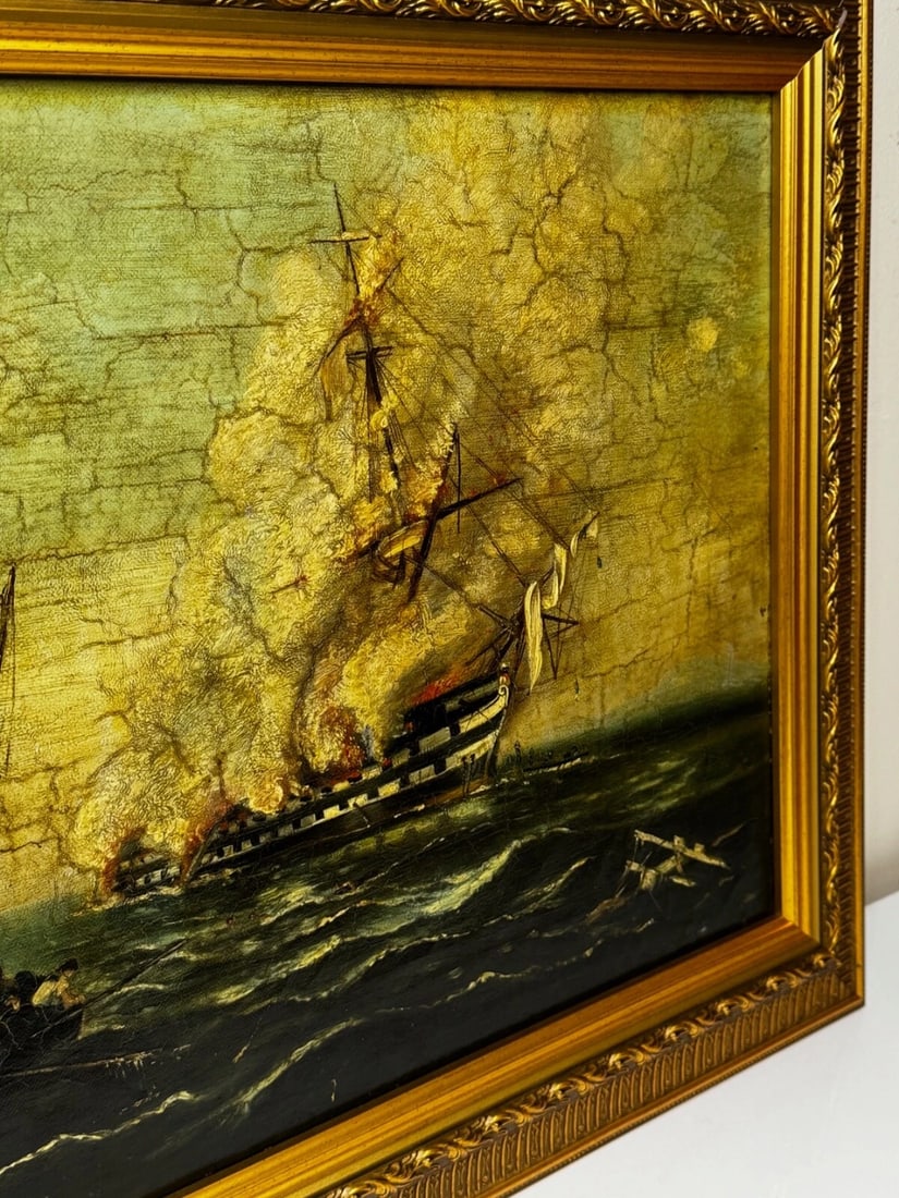 Burning Sinking On River Plate HMS Bombay Ship Follower Richard Brydges Beechey - 4