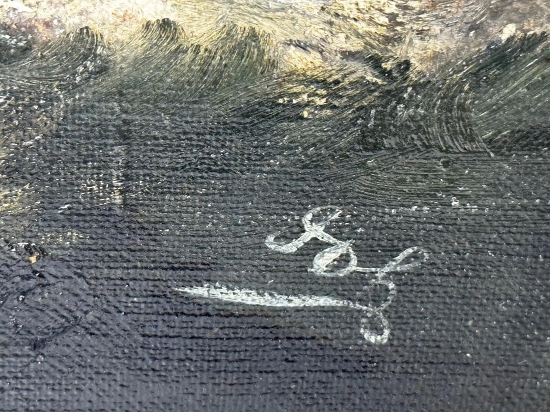 Oil Painting 5 Masted Steel Hull Sailing Ship Potosi Navigating Drakes Passage - 7