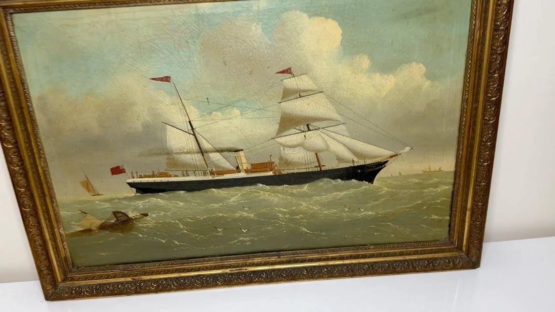 Oil Painting Steamer SS Miranda Polar Artic Expedition Dr Frederick Albert Cook - 2