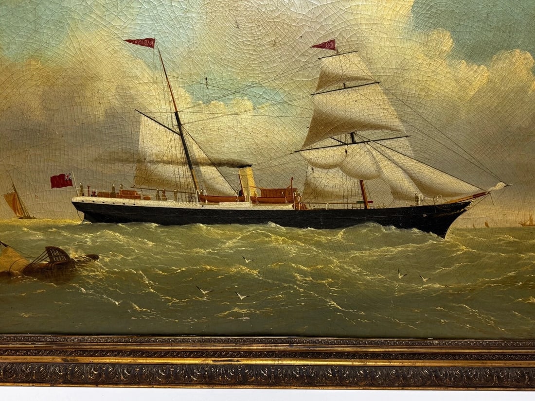 Oil Painting Steamer SS Miranda Polar Artic Expedition Dr Frederick Albert Cook - 5