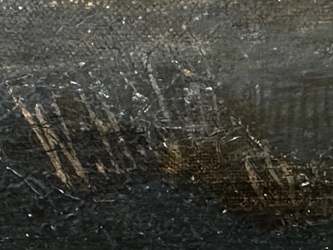 Huge Oil Painting Floundering Ships Awaiting Rescue By William Henry Williamson - 11