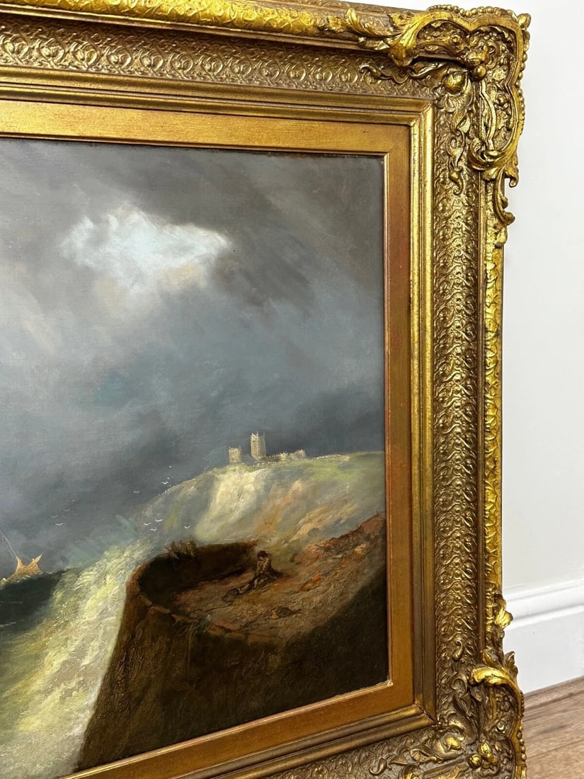 Huge Oil Painting Floundering Ships Awaiting Rescue By William Henry Williamson - 5