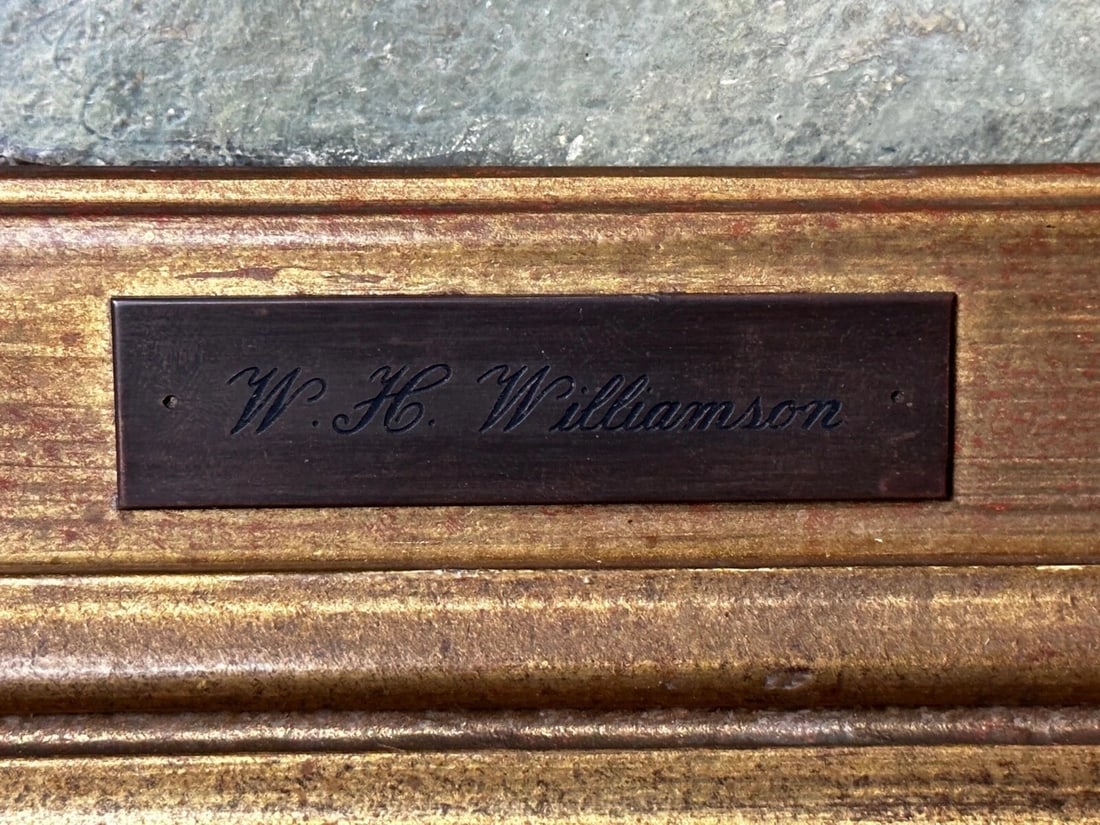 Huge Oil Painting Floundering Ships Awaiting Rescue By William Henry Williamson - 9