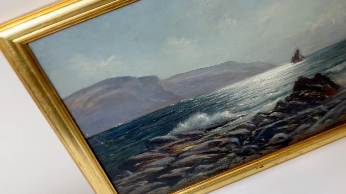 19th Century Marine Oil Painting Summer Morning Spanish Head Isle Of Man - 2