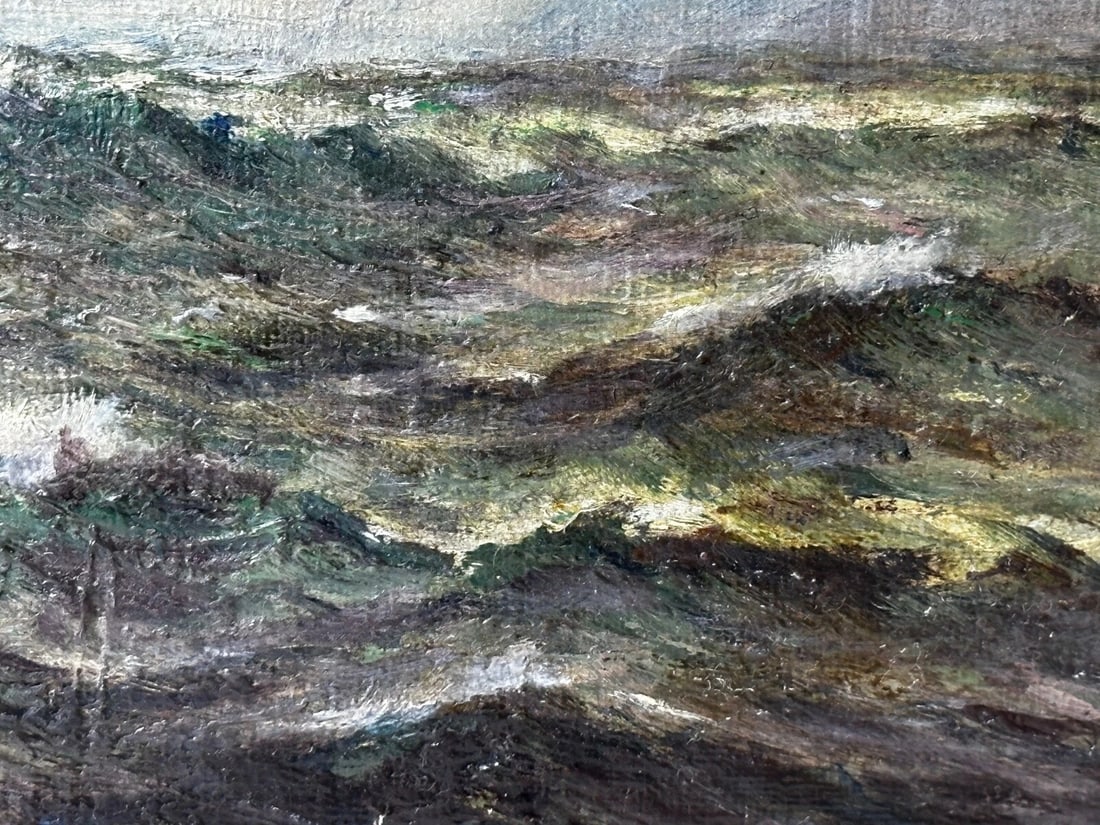 19th Century Marine Oil Painting Spring Breeze & Squally Garwick Bay Isle Of Man - 12