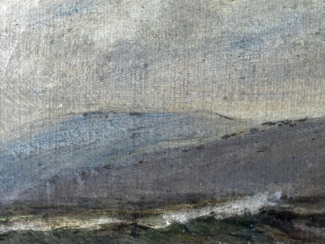 19th Century Marine Oil Painting Spring Breeze & Squally Garwick Bay Isle Of Man - 15