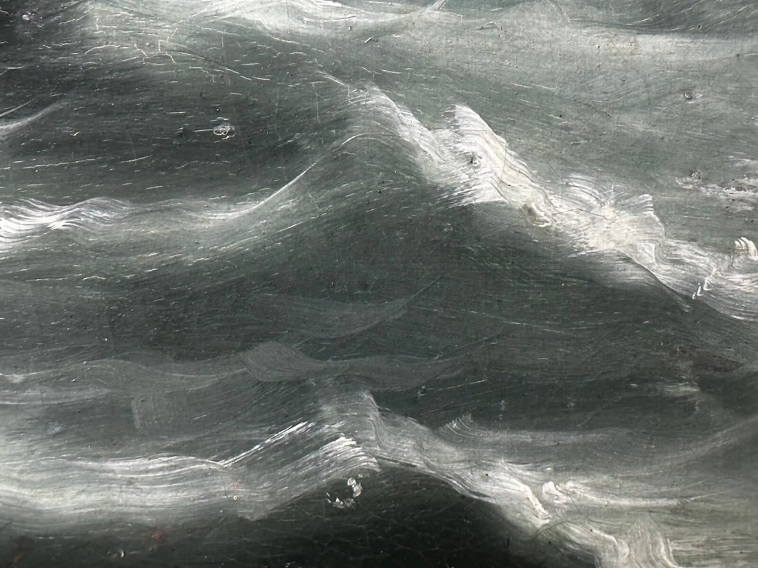 Oil Painting Marine Ship Blake Class Cruiser Royal Navy HMS Blenheim C1900's - 18