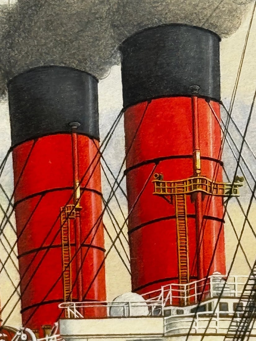 Sisters of the Mersey RMS Lusitania & RMS Mauretania Marine Masterpiece Painting - 16