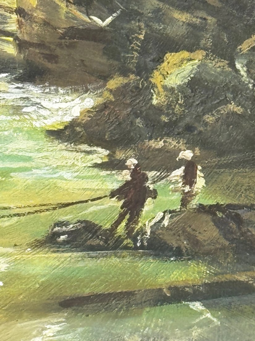 Oil Painting Bamburgh Castle Shipwreck Beached Follower John Wilson Carmichael - 9