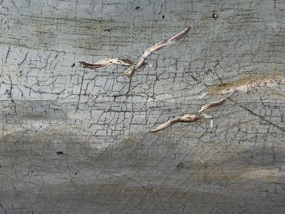 Marine Oil Painting Saint Bernard Dog Swamped Shipwrecked Approaching New York - 11