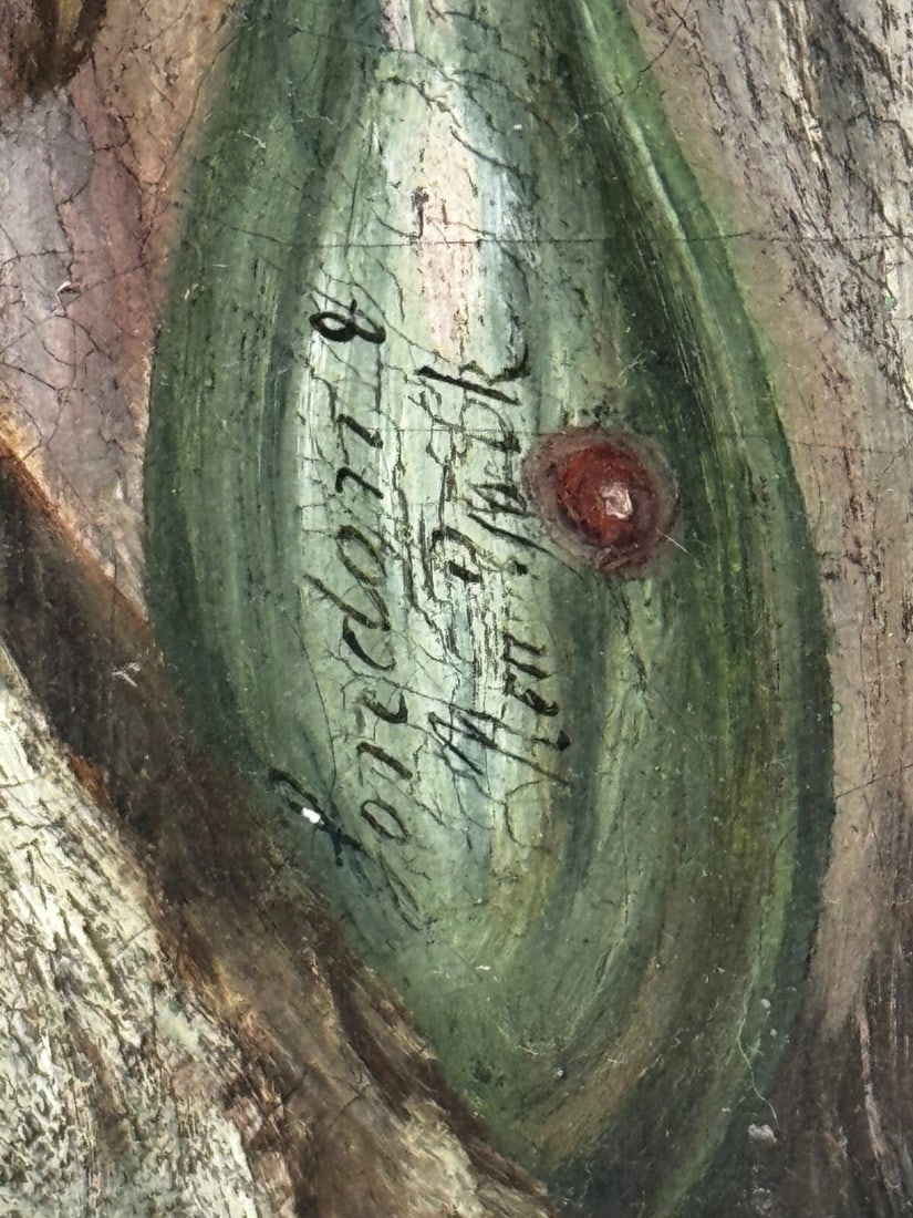 Marine Oil Painting Saint Bernard Dog Swamped Shipwrecked Approaching New York - 18