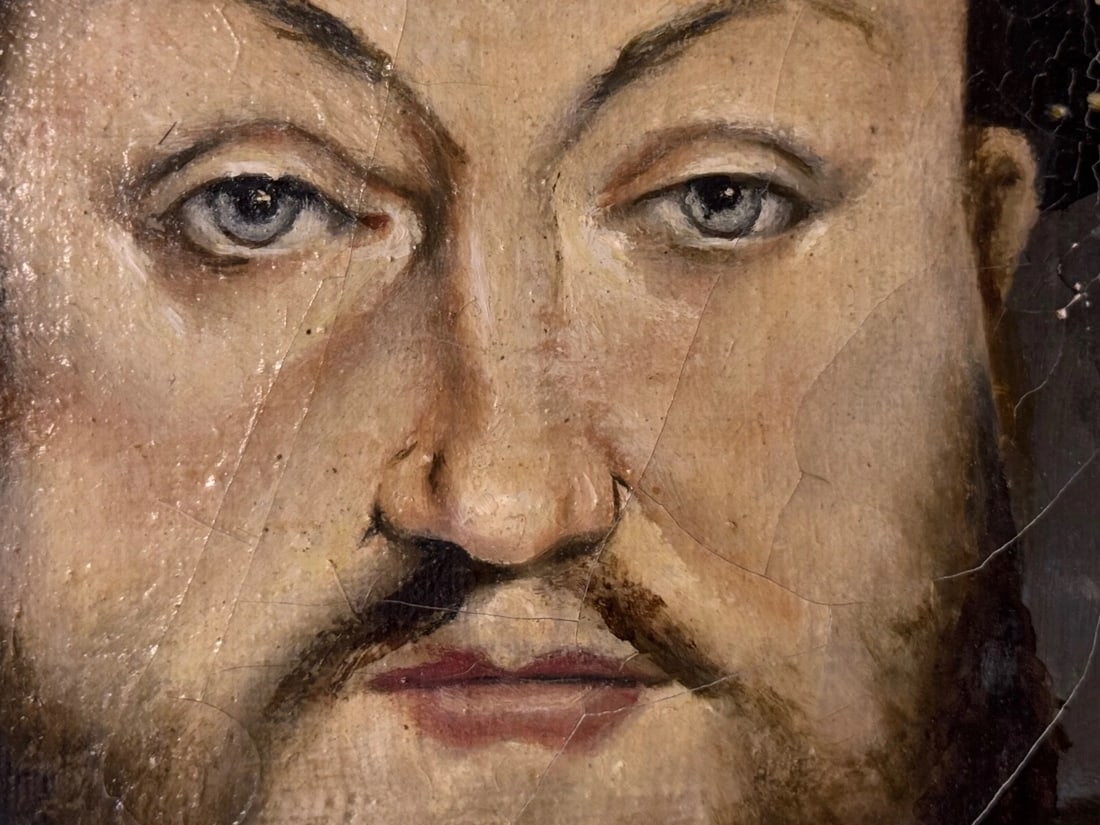 Huge Oil Painting Portrait Tudor Monarch King Henry VIII After Hans Holbein - 7