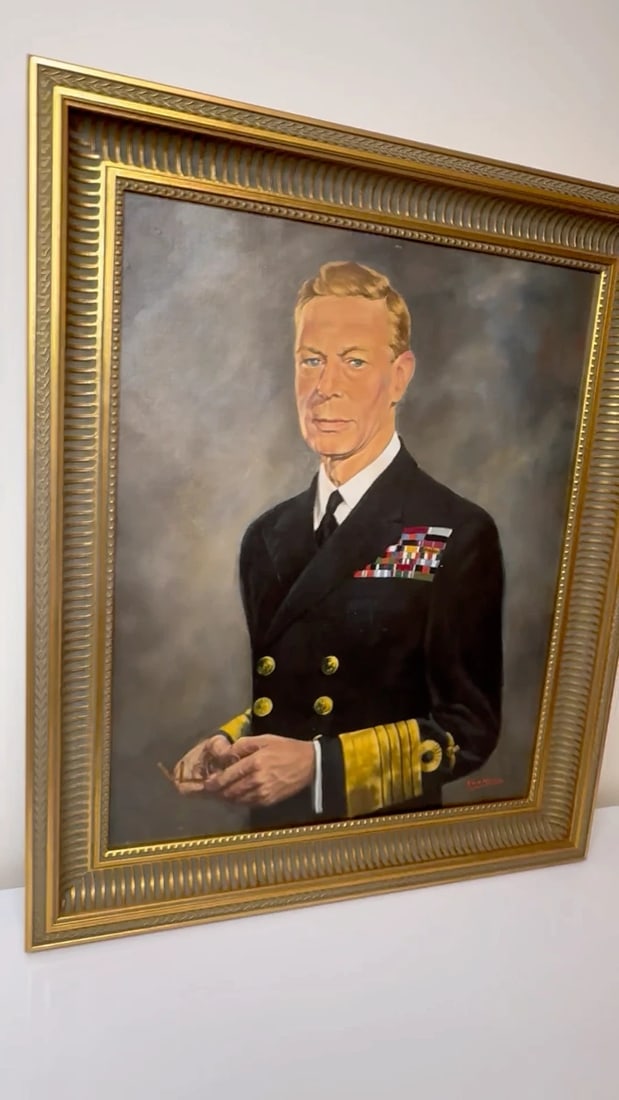 Historic Royal Portrait of King George VI in Naval Uniform by F.W.H.McCance - 2