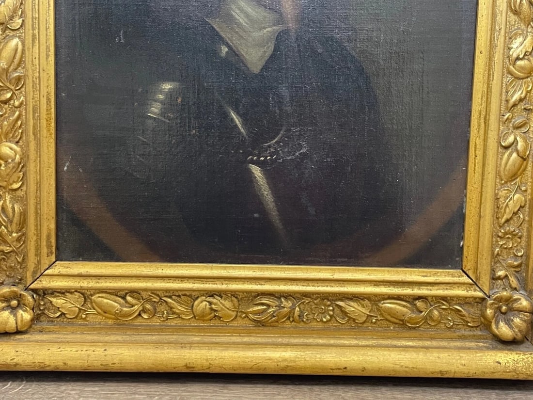 17th Century Oil Painting Royal King Charles I in Armour Circle Henry Stone - 3