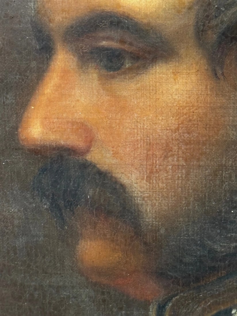 19th Century Military Oil Painting Portrait Red Tunic Coat Victorian Officer - 6