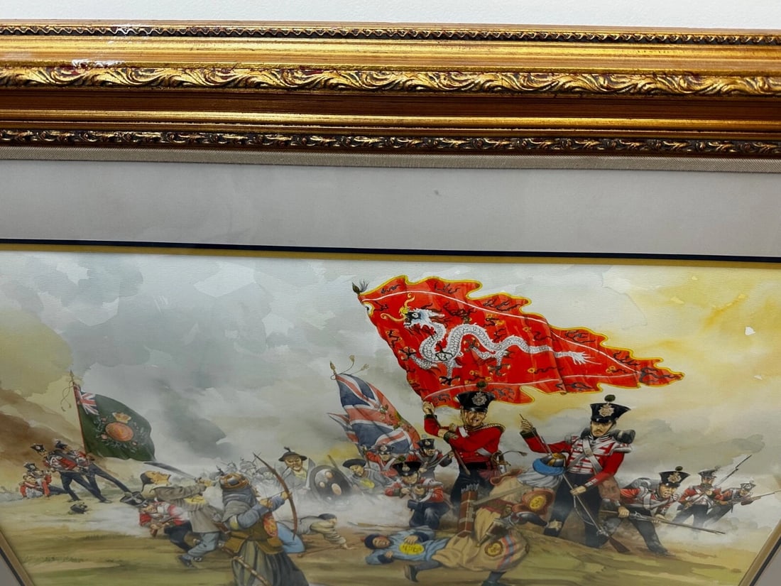 Large Painting Battle Chusan Opium Wars 55th Westmorland Assaulting Guards Hill - 10