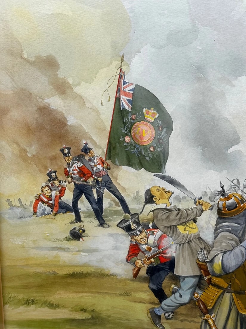 Large Painting Battle Chusan Opium Wars 55th Westmorland Assaulting Guards Hill - 13