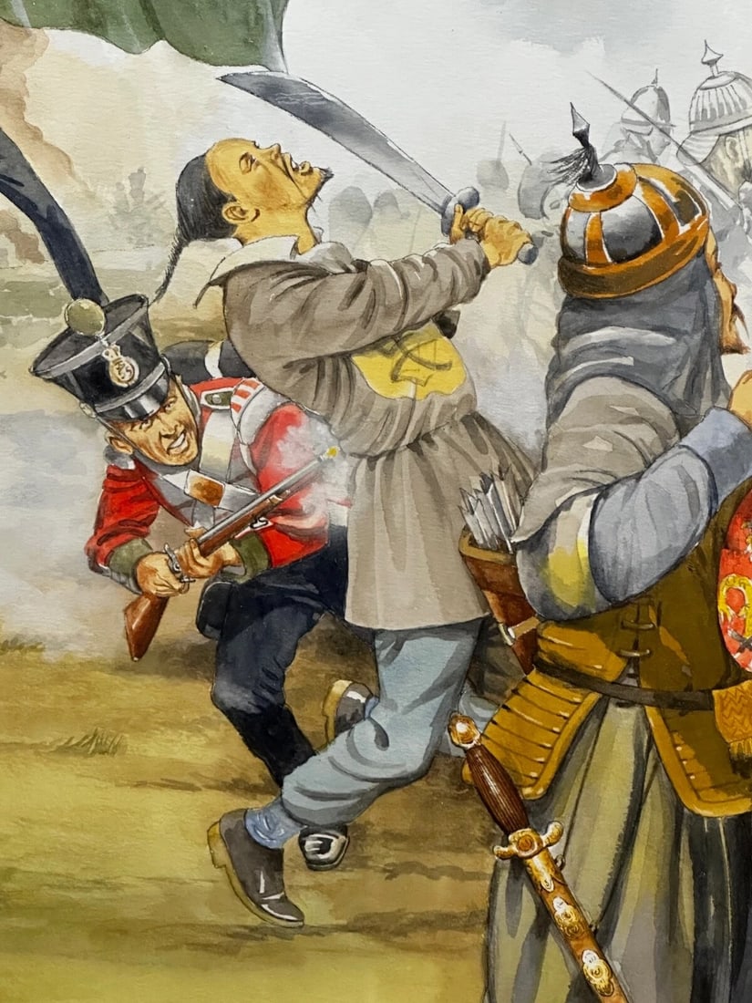 Large Painting Battle Chusan Opium Wars 55th Westmorland Assaulting Guards Hill - 14