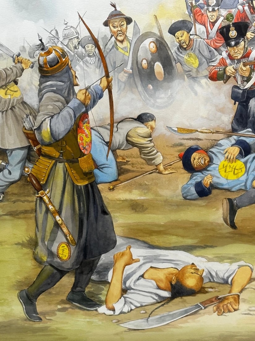 Large Painting Battle Chusan Opium Wars 55th Westmorland Assaulting Guards Hill - 15