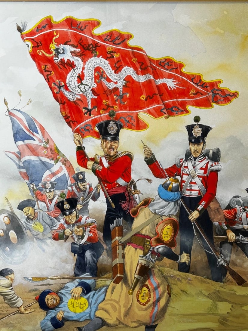Large Painting Battle Chusan Opium Wars 55th Westmorland Assaulting Guards Hill - 5