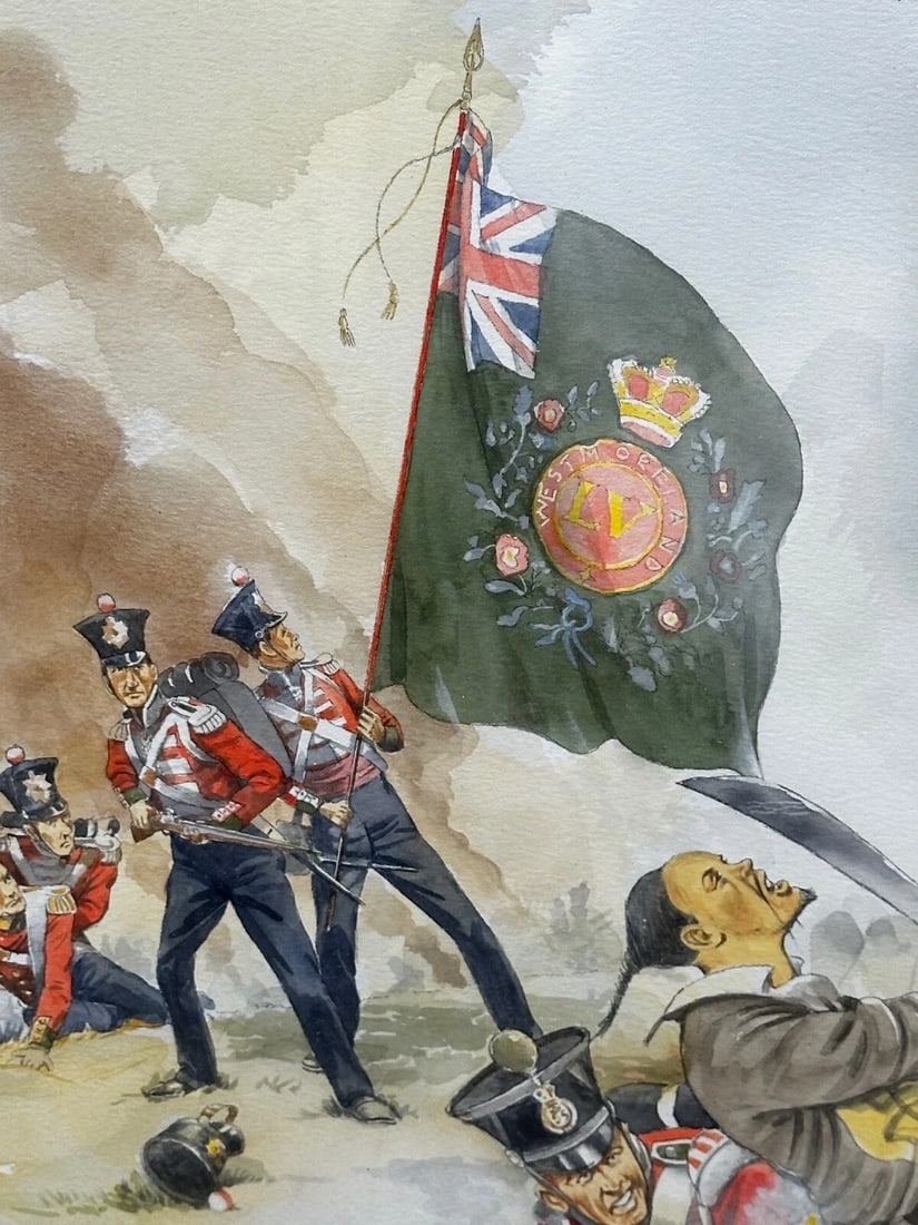 Large Painting Battle Chusan Opium Wars 55th Westmorland Assaulting Guards Hill - 6