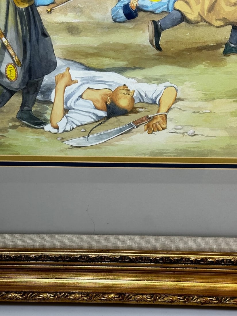 Large Painting Battle Chusan Opium Wars 55th Westmorland Assaulting Guards Hill - 9