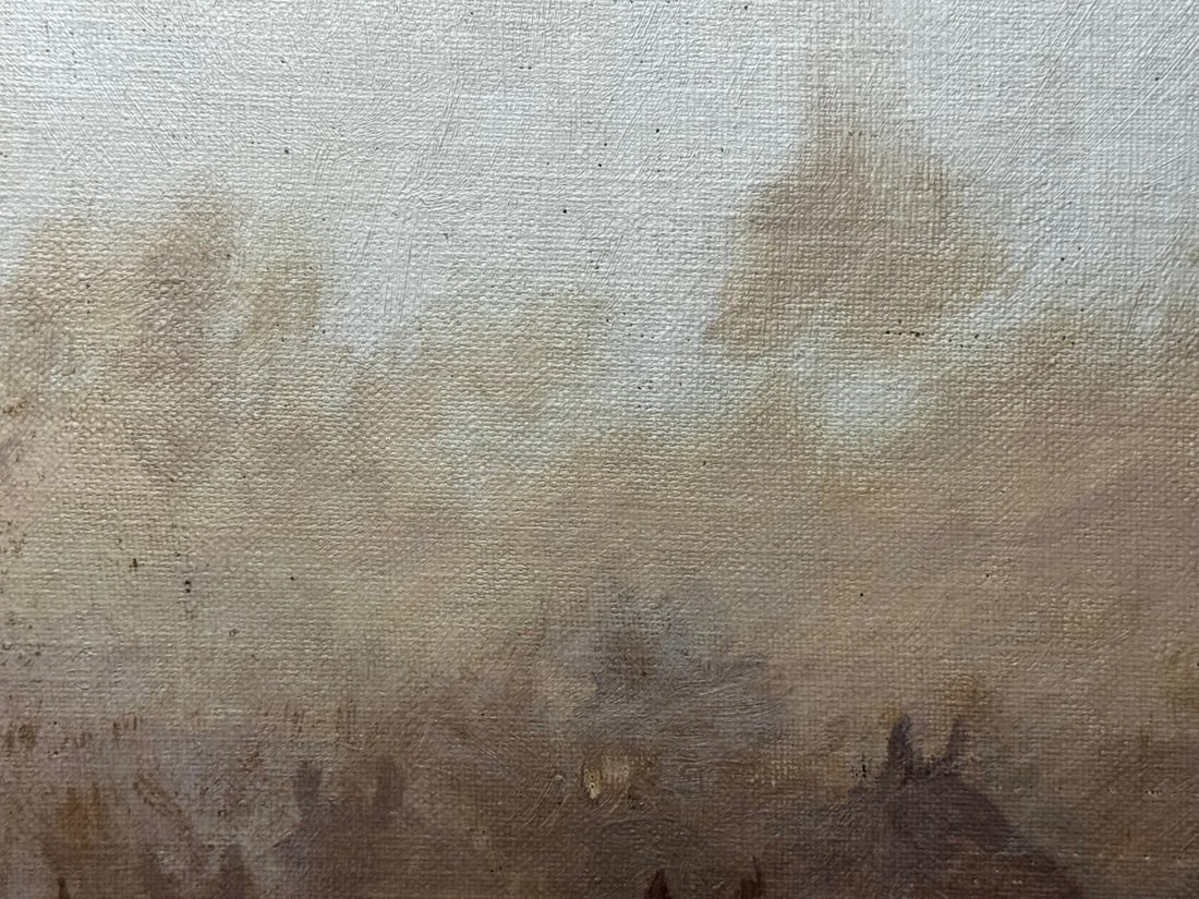 WW1 Charleroi Great Retreat Oil Painting Runaway Horses By Edith Alice Simkins - 19