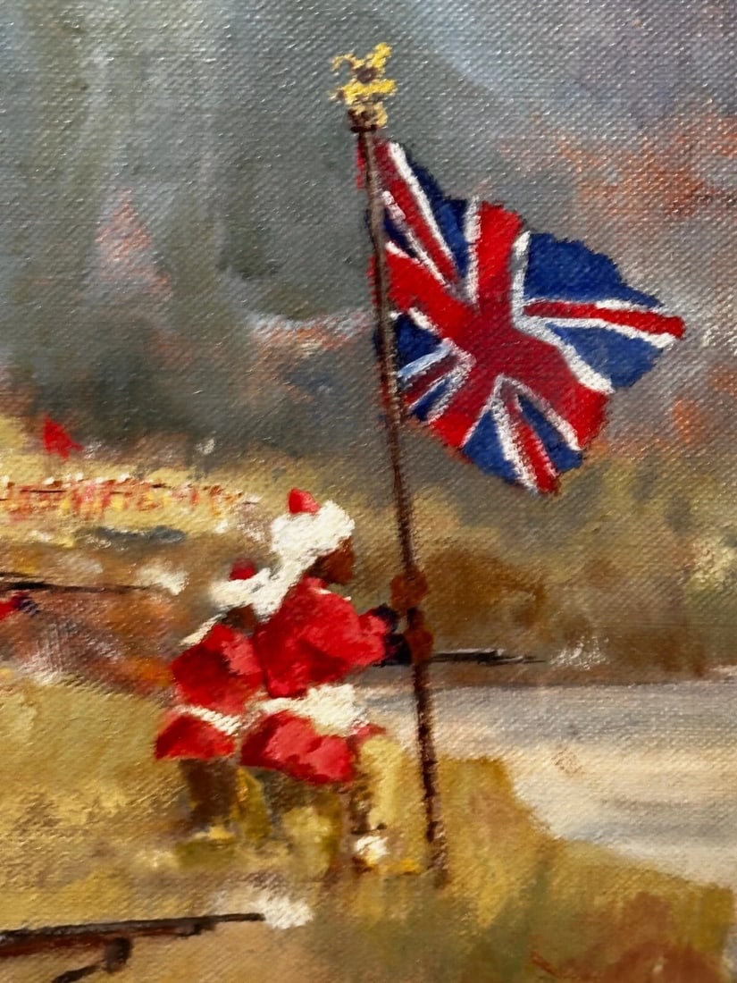 Oil Painting Military Battle Kam Dakkha 2nd Afghan War By Francis Russell Flint - 17