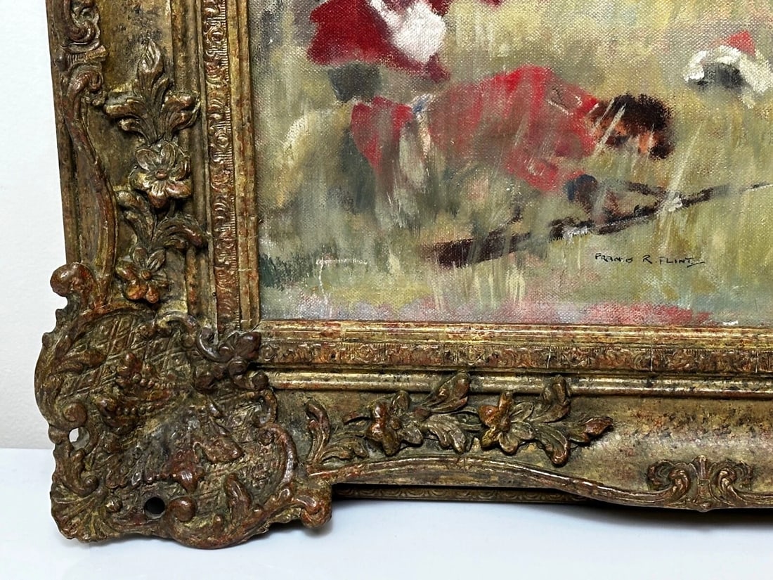 Oil Painting Military Battle Kam Dakkha 2nd Afghan War By Francis Russell Flint - 4