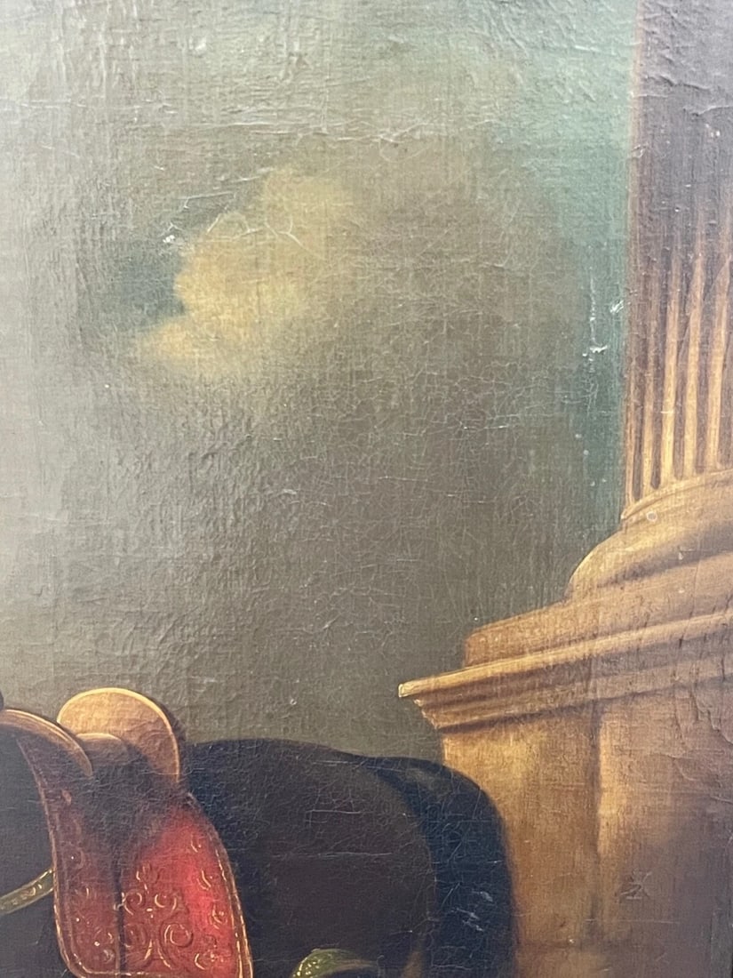 19th Century Oil Painting Battle "The Wounded Greek" ATTRIB Abraham Cooper RA - 10