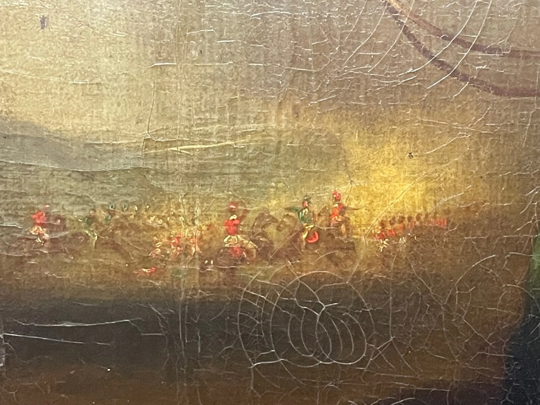 19th Century Oil Painting Battle "The Wounded Greek" ATTRIB Abraham Cooper RA - 12