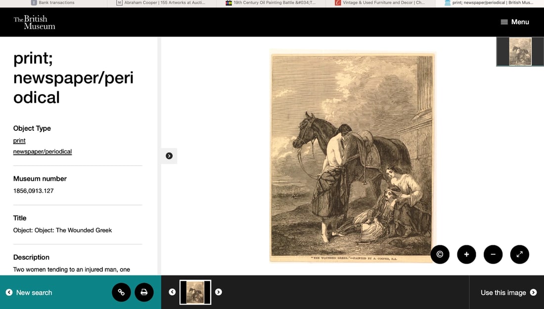 19th Century Oil Painting Battle "The Wounded Greek" ATTRIB Abraham Cooper RA - 13